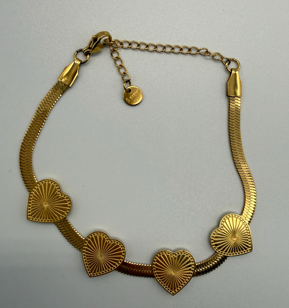 Sterling Steel Heart Bracelet