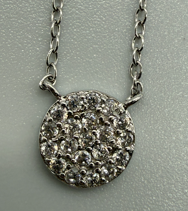 Crystal Chain with Necklace 925 Italian 16" chain
