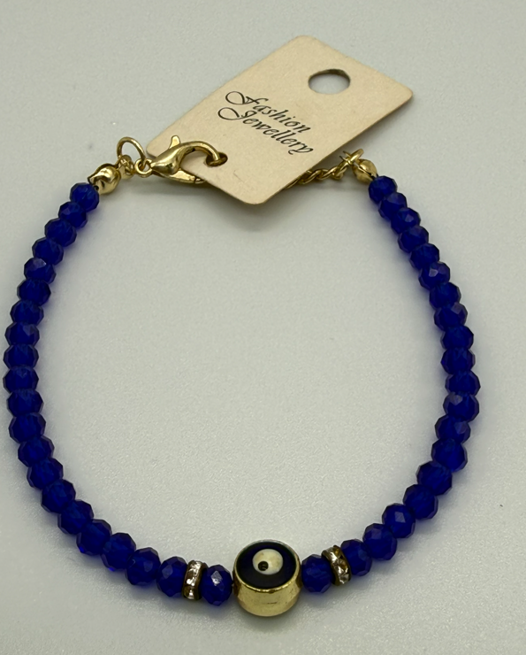 Crystal Bracelet with Evil Eye