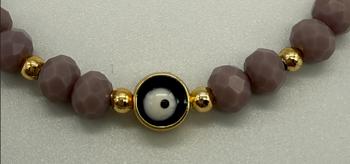 Crystal Bracelet with Evil Eye